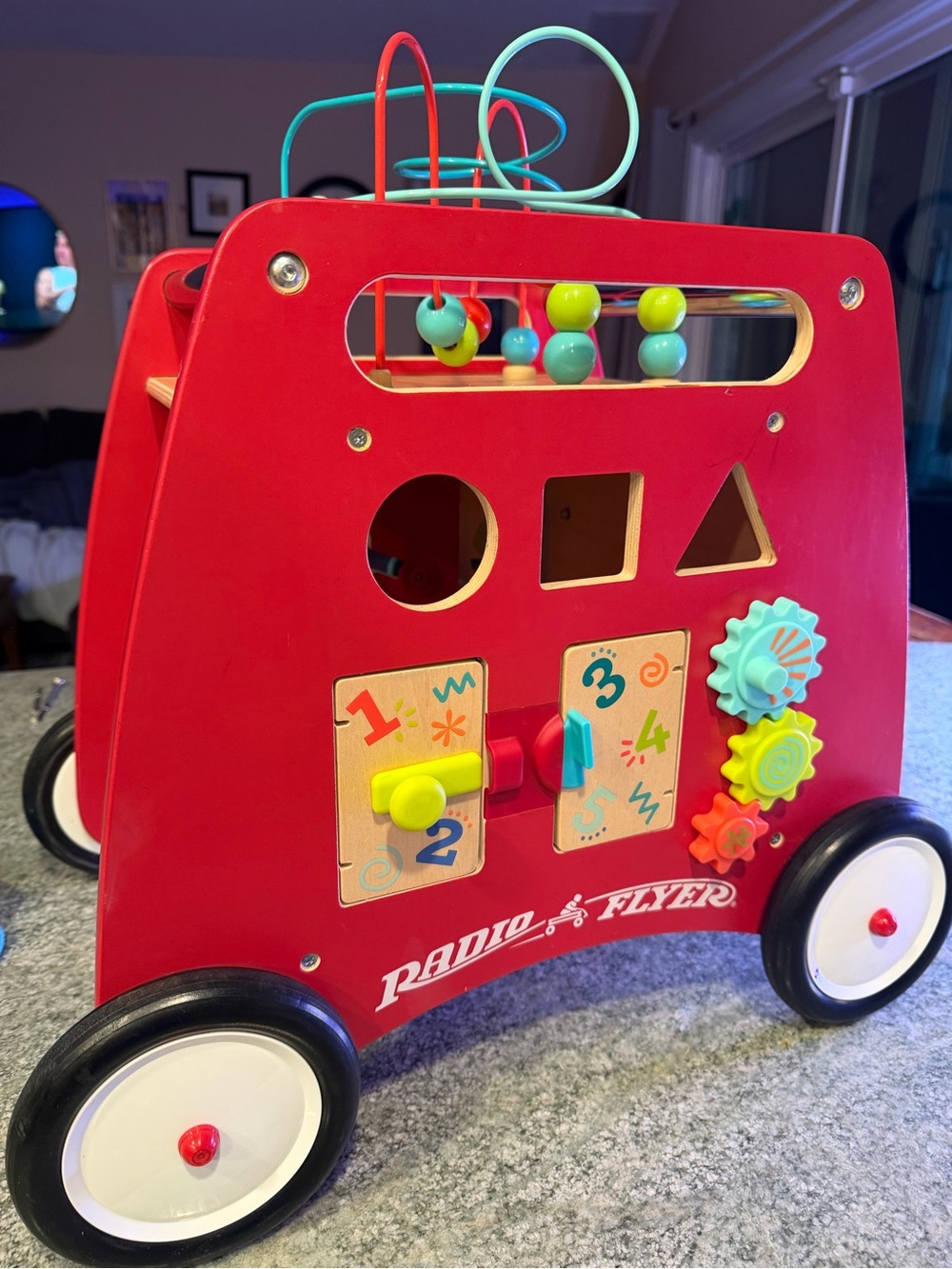 Radio Flyer Deluxe Push & Play Cube Walker Wooden Activity Center